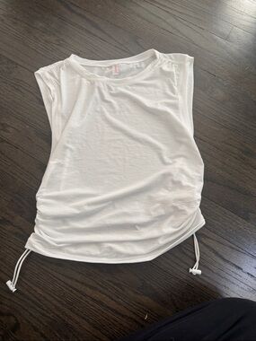 Free People White Side-Drawstring Tank